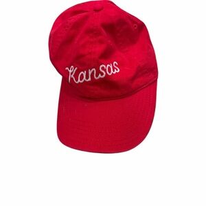 Kansas Embroidered Red Baseball Cap